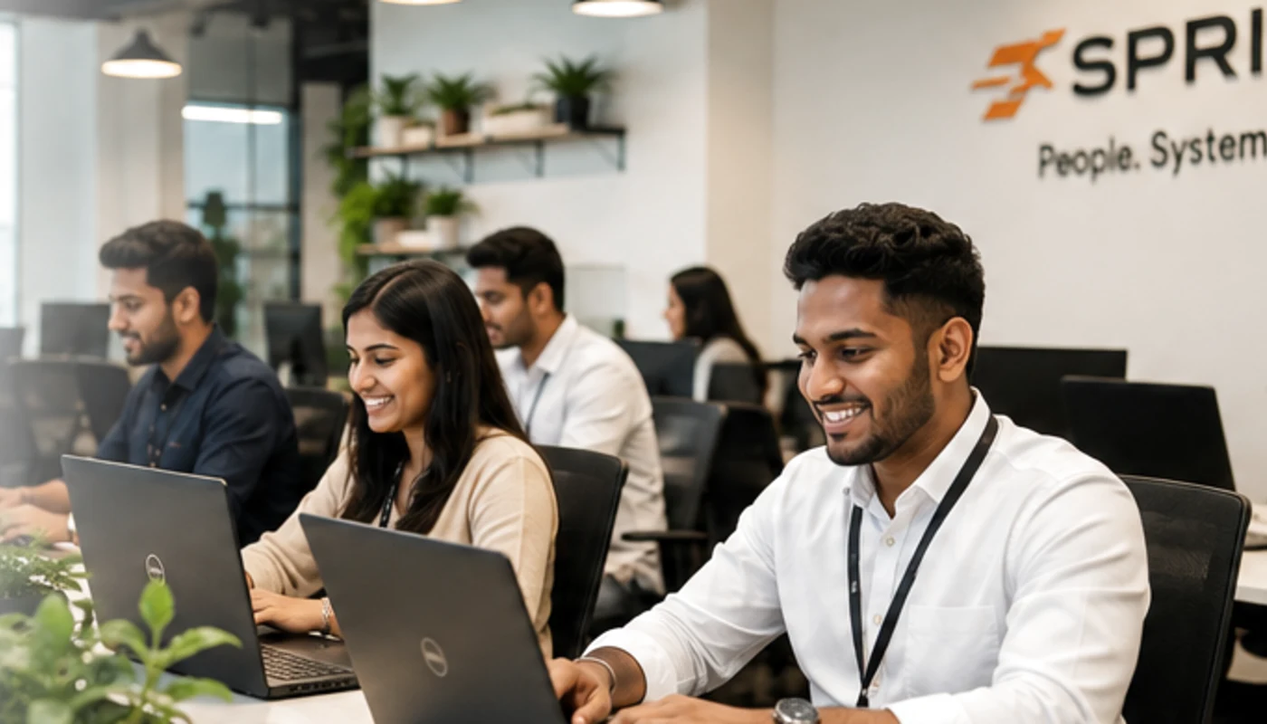 Sri Lankan professionals working in a modern office